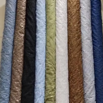 Kain Tile Motif Bordir Brukat Mutiara Gliter