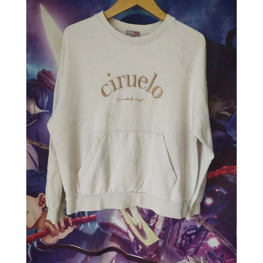 SPAO Ciruelo White Crewneck Jaket Sweater Original Second Merch Japan Korea Brand Vintage Retro Y2K 