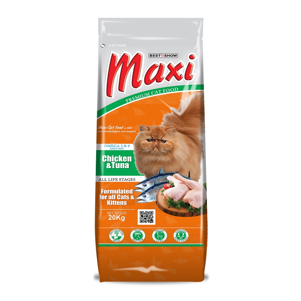

23bagusmenshop - Petto Maxi Cat Food 20kg Chicken Tuna Makanan Kucing Kering Premium Karungan
