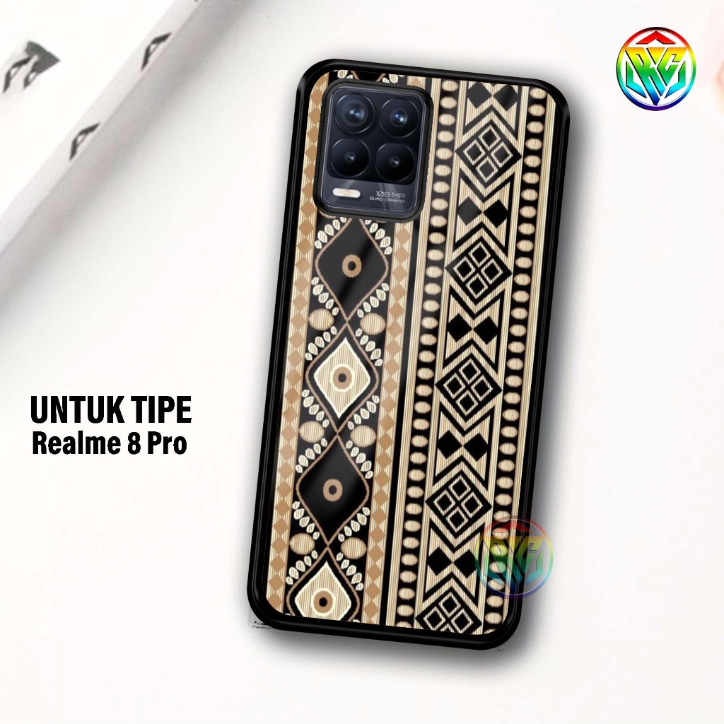 Real Case REALMI 8 PRO Terbaru Case kilau - New Case Glossy casing Hp REALME 8 PRO  [Motif BATIK] - 