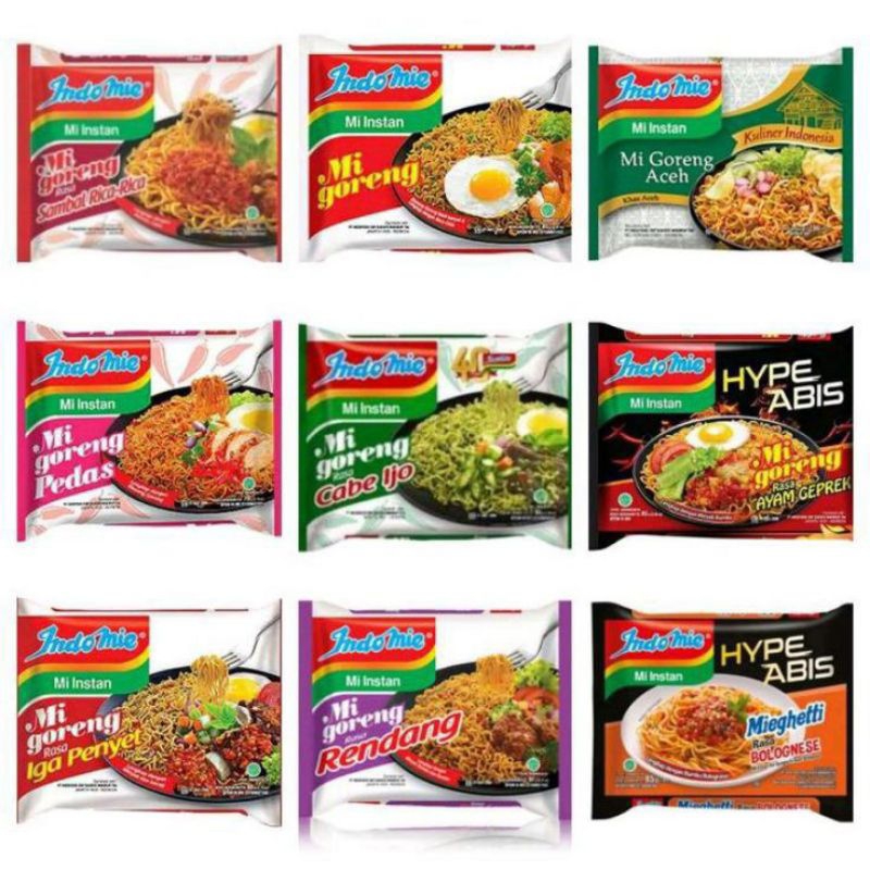 

INDOMIE MIE INSTAN GORENG 85G BERBAGAI VARIAN