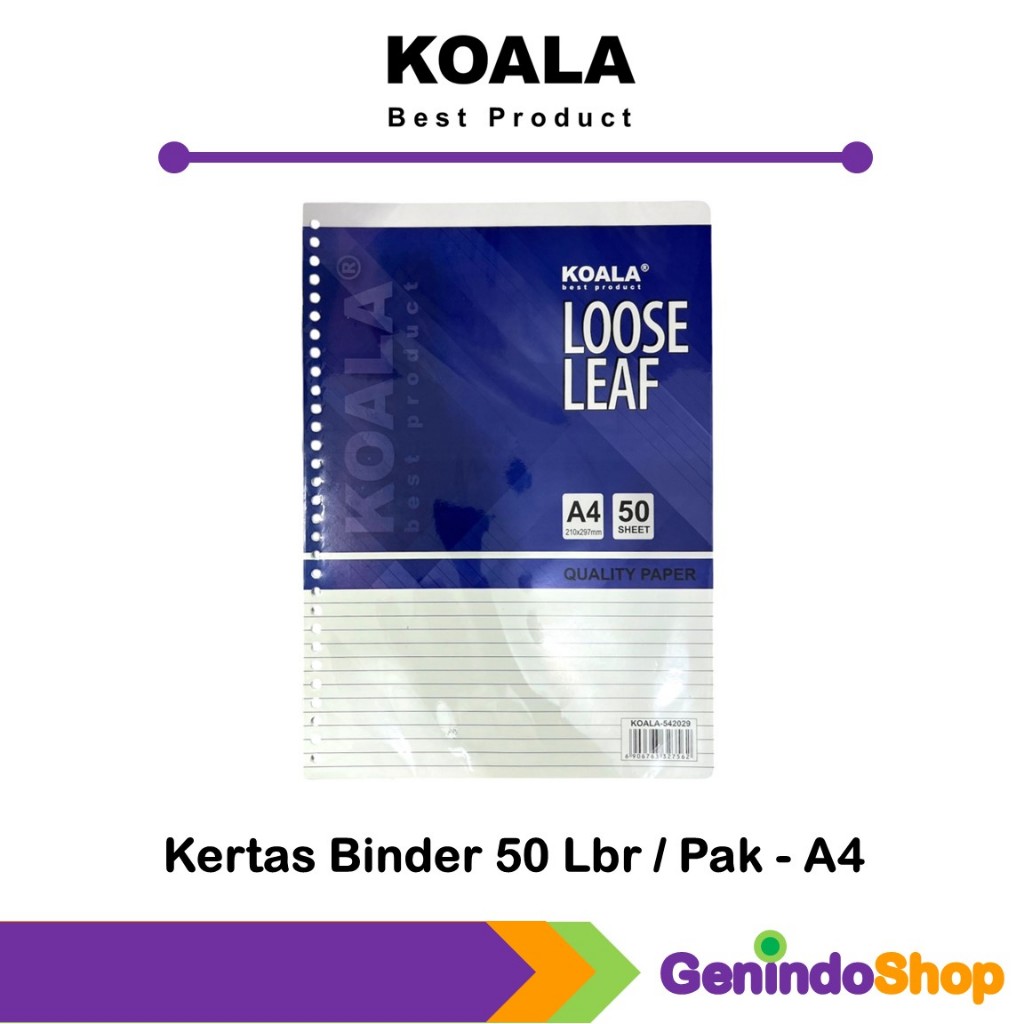 

Kertas Binder / Loose Leaf A4 50 Garis Koala