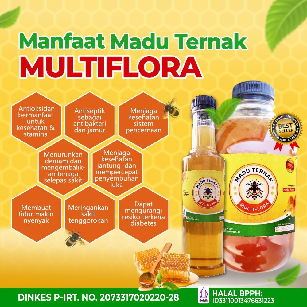 

PROMO MADU TERNAK MURNI MULTIFLORA 1KG GRATIS 0,5KG
