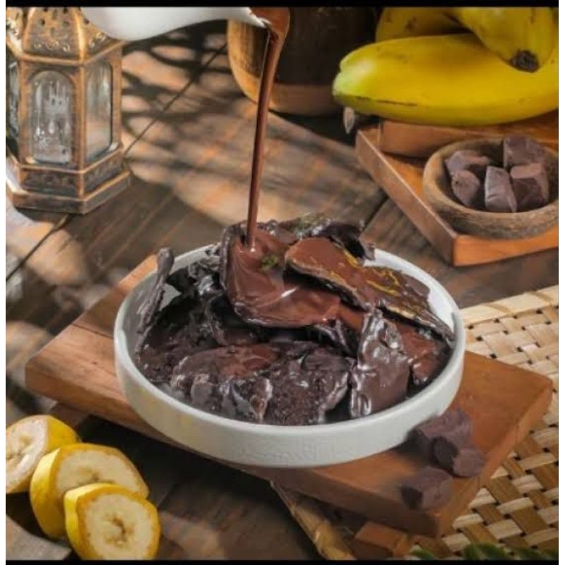 

Keripik pisang coklat lumer varian Dark Chocolate size 350 Gram