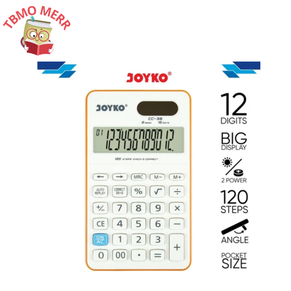 

Joyko Kalkulator CC-38 - Kalkulator Joyko Mini 12 Digit Chect Correct