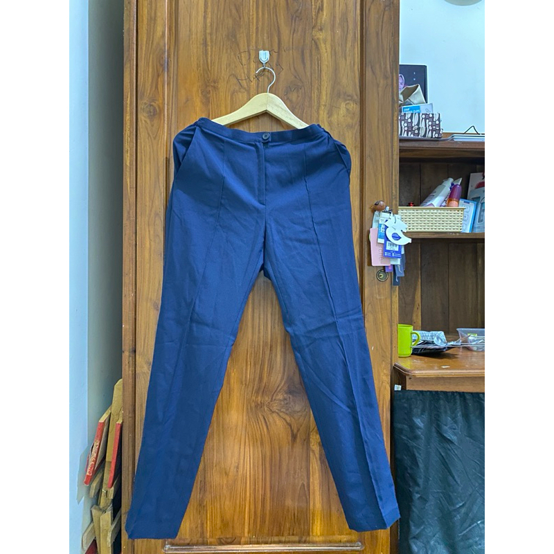 PRELOVED CELANA BAHAN WANITA PRIA KANTOR NAVY PRELOVED CELANA PANJANG BAHAN KANTOR KERJA KULIAH SEKO