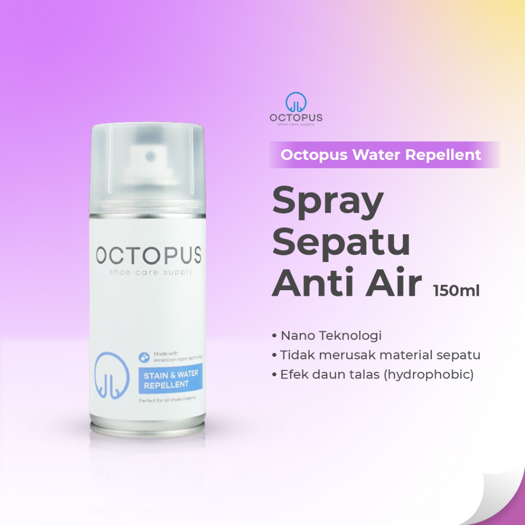 Octopus Water Repellent Spray Pelindung Anti Air Sepatu Jaket efek daun Talas spray waterproof