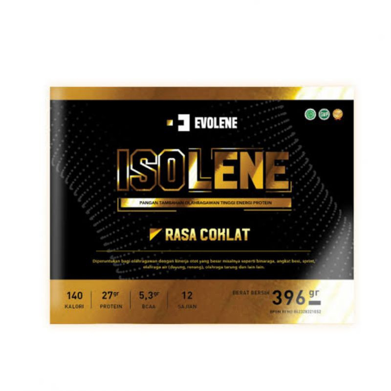 

susu evolone ISOLENE 1box isi 12sachet rasa coklat 396Gr