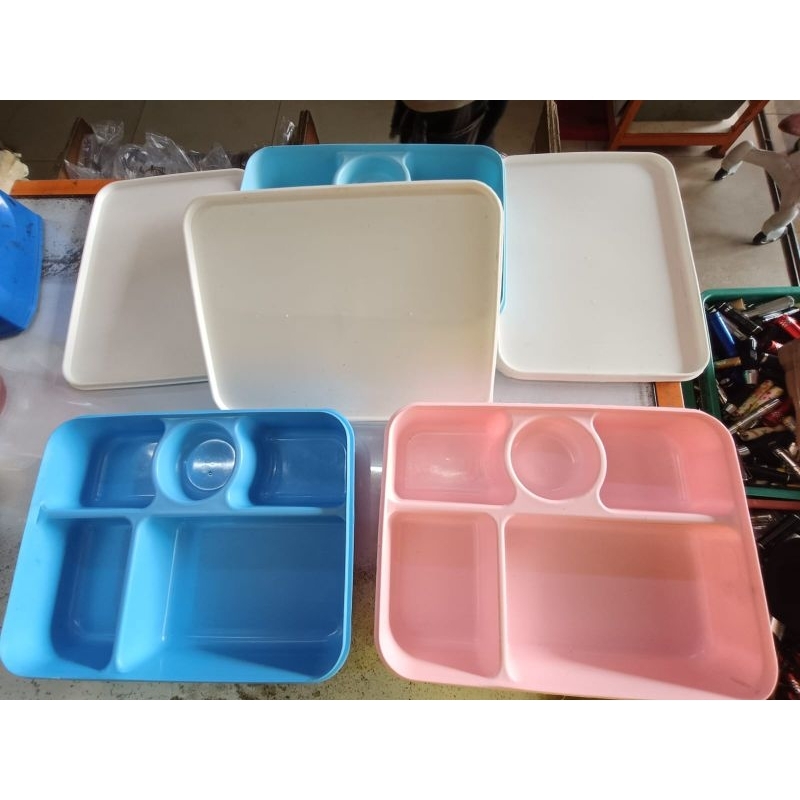 Tempat makan kotak 5sekat plastik anti tumpah