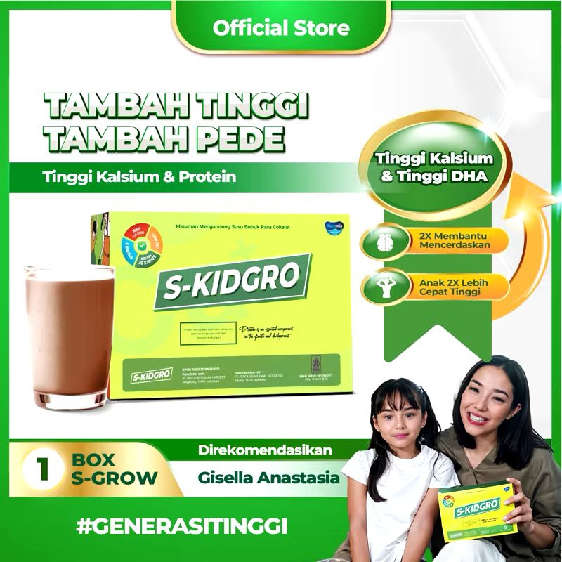 

S Kidgro Susu penambah tinggi badan anak 1 Box isi 10 Sachet