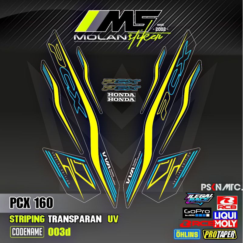 Decal Sticker Striping Variasi Transparan Uv PCX 160 Honda PCX 160 2022-2025 All New PCX 160 CBS Pcx