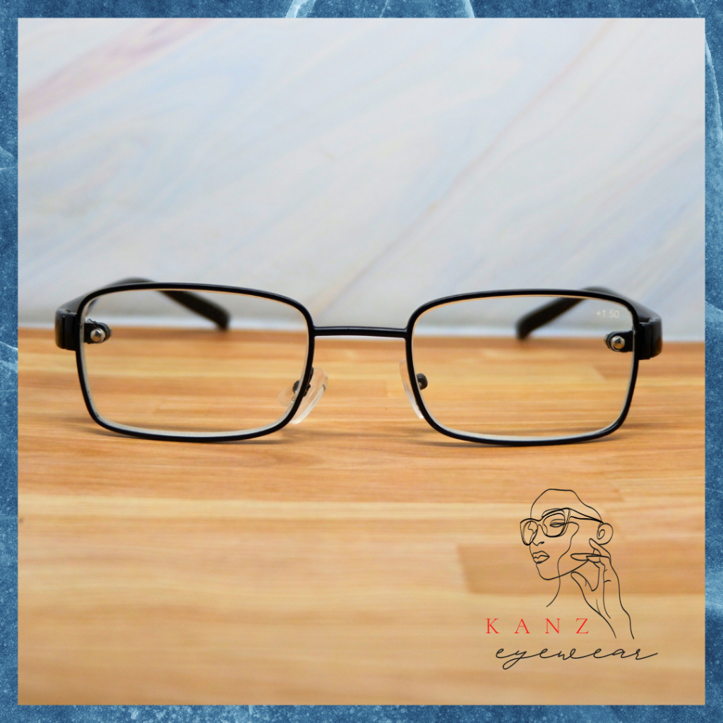 Kaca Mata Baca Jarak Dekat Frame Besi Hitam Plus Wanita Pria Kekinian Keren