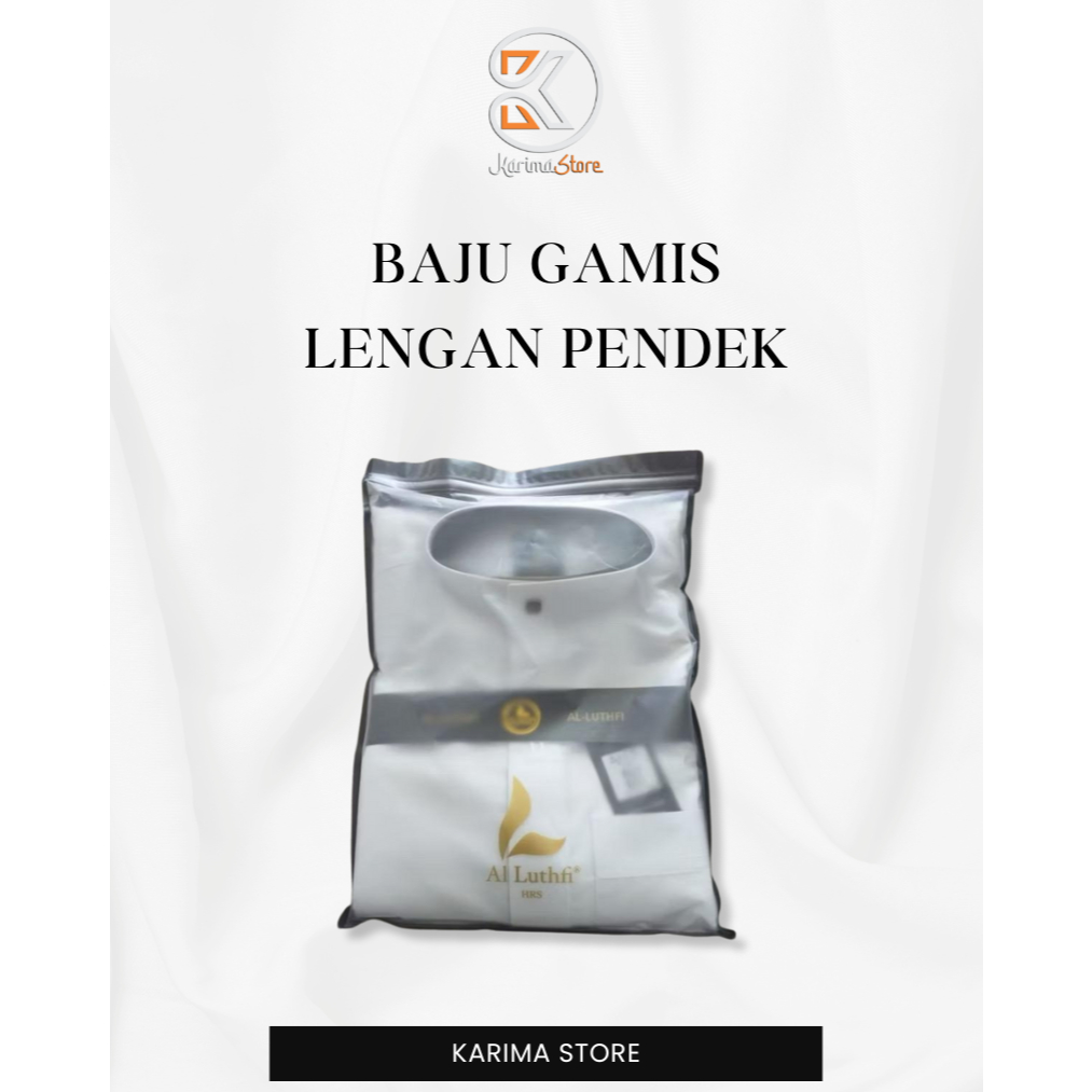 Karima Store - Baju Gamis Lengan Pendek Putih Polos Pria Dewasa