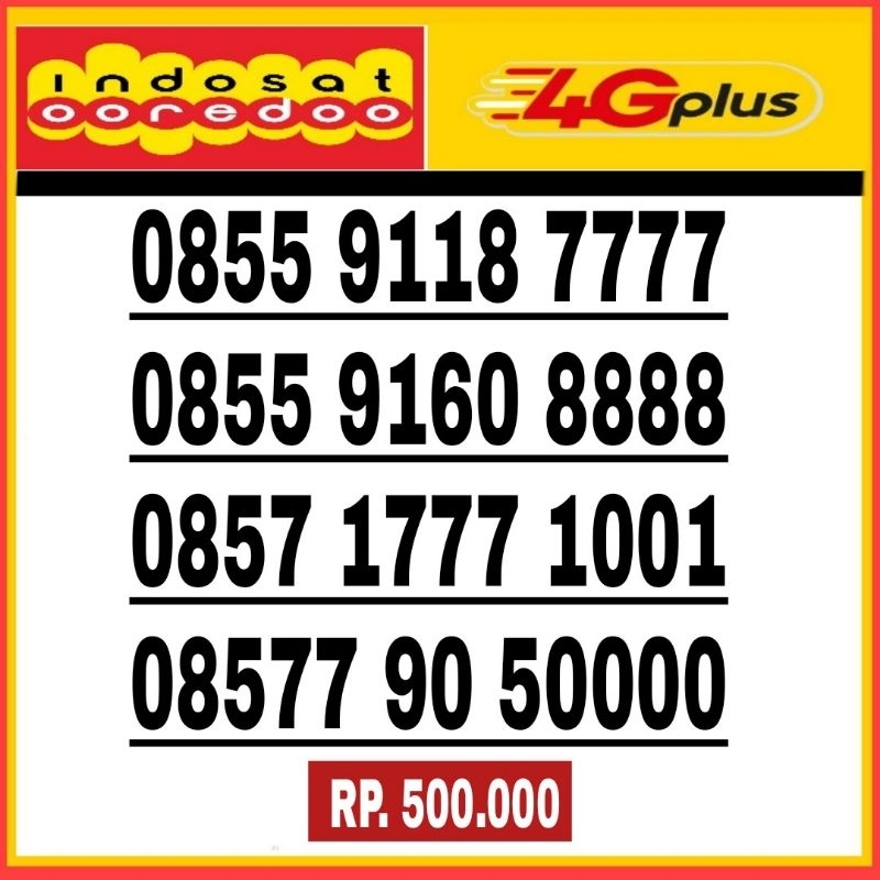 NOMOR CANTIK INDOSAT IM3 4G 7777 - 8888