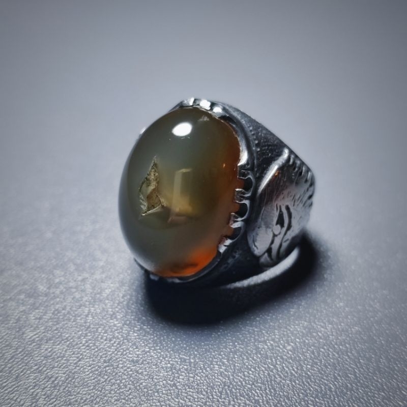 batu anggur combong lawas ring perak