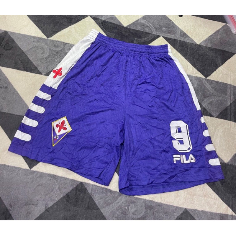 Celana Pendek Sepakbola AC Fiorentina 1998/1999 #9 Batistuta Vintage Rare Original Fila Made In Ital