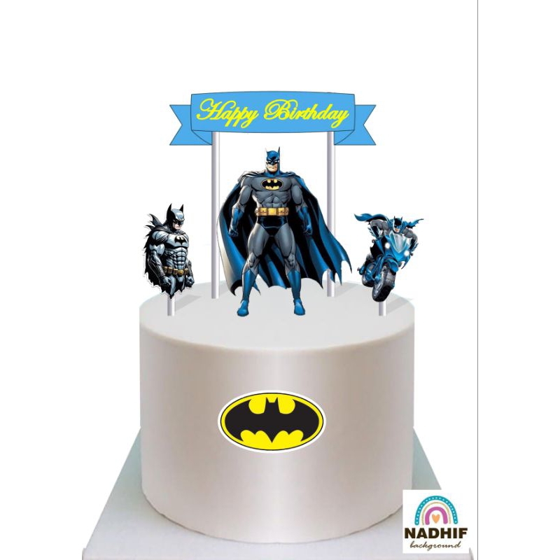 Topper Batman, Topper cake, hiasan kue ulang tahun Topper karakter Batman