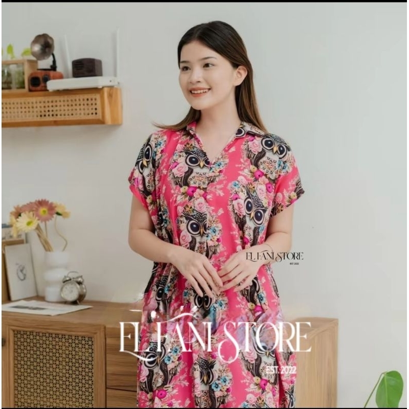 ELFANI.STORE - TIARA DRESS BUSUI RAYON PREMIUM / DASTER BUMIL KERAH V NECK JUMBO