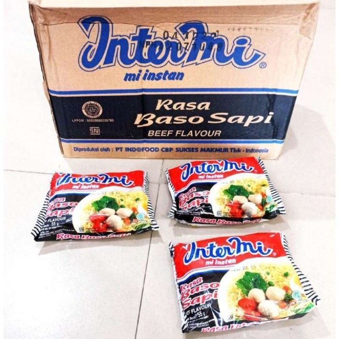 

Intermi 1 Dus Karton 40 bks Mie Baso Sapi Mie Instant Kuah 40 pcs 55 gr