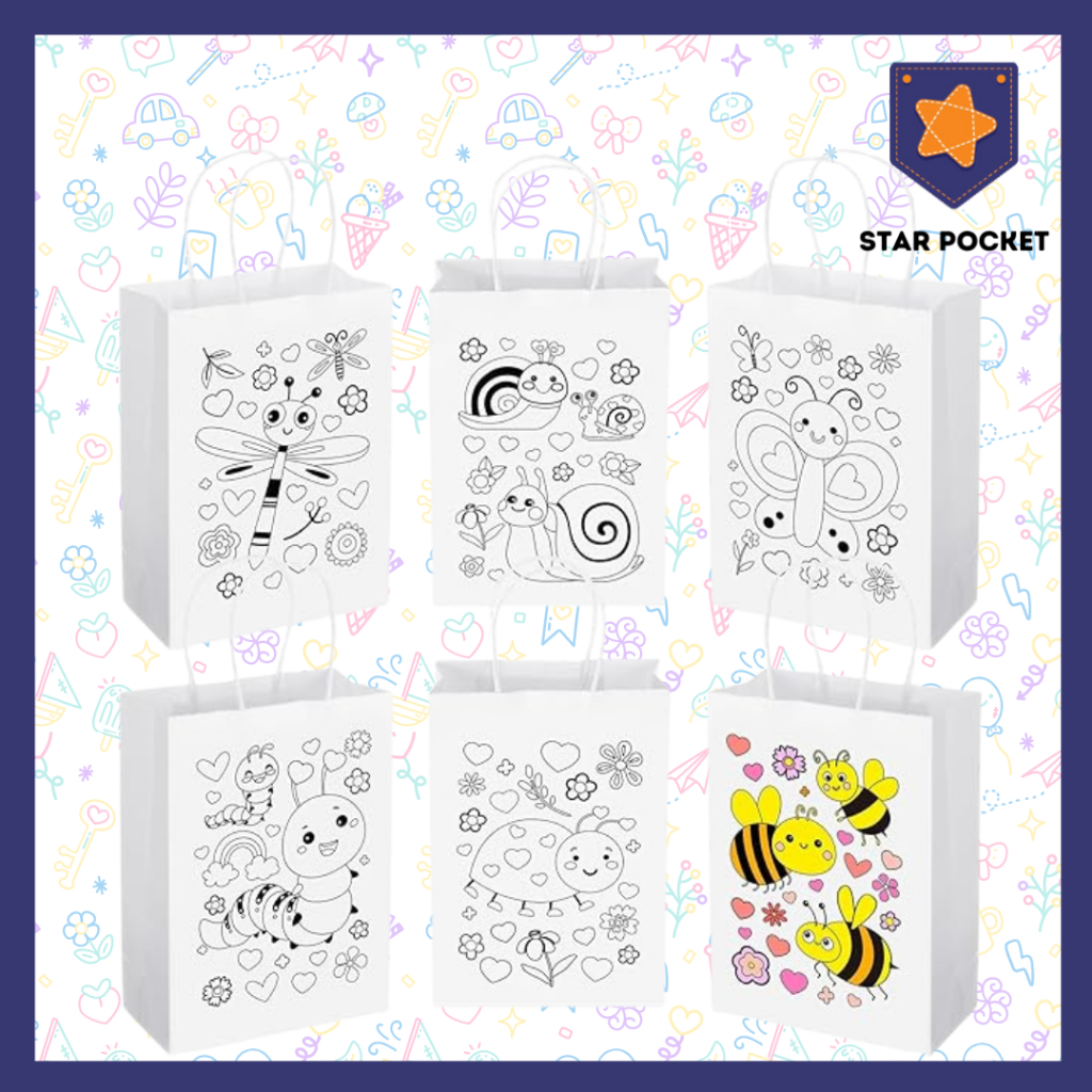 

DIY COLORING PAPER BAG | TAS KERTAS MEWARNAI + SPIDOL