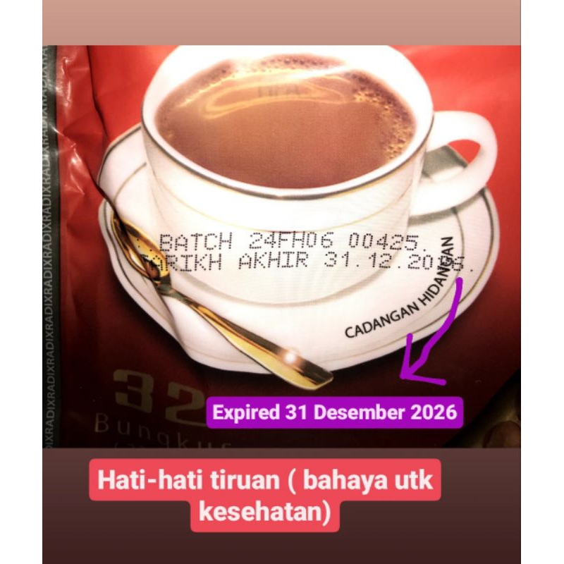 

kopi radix jumbo original hpa isi 32 sachet kemasan pouch kantong