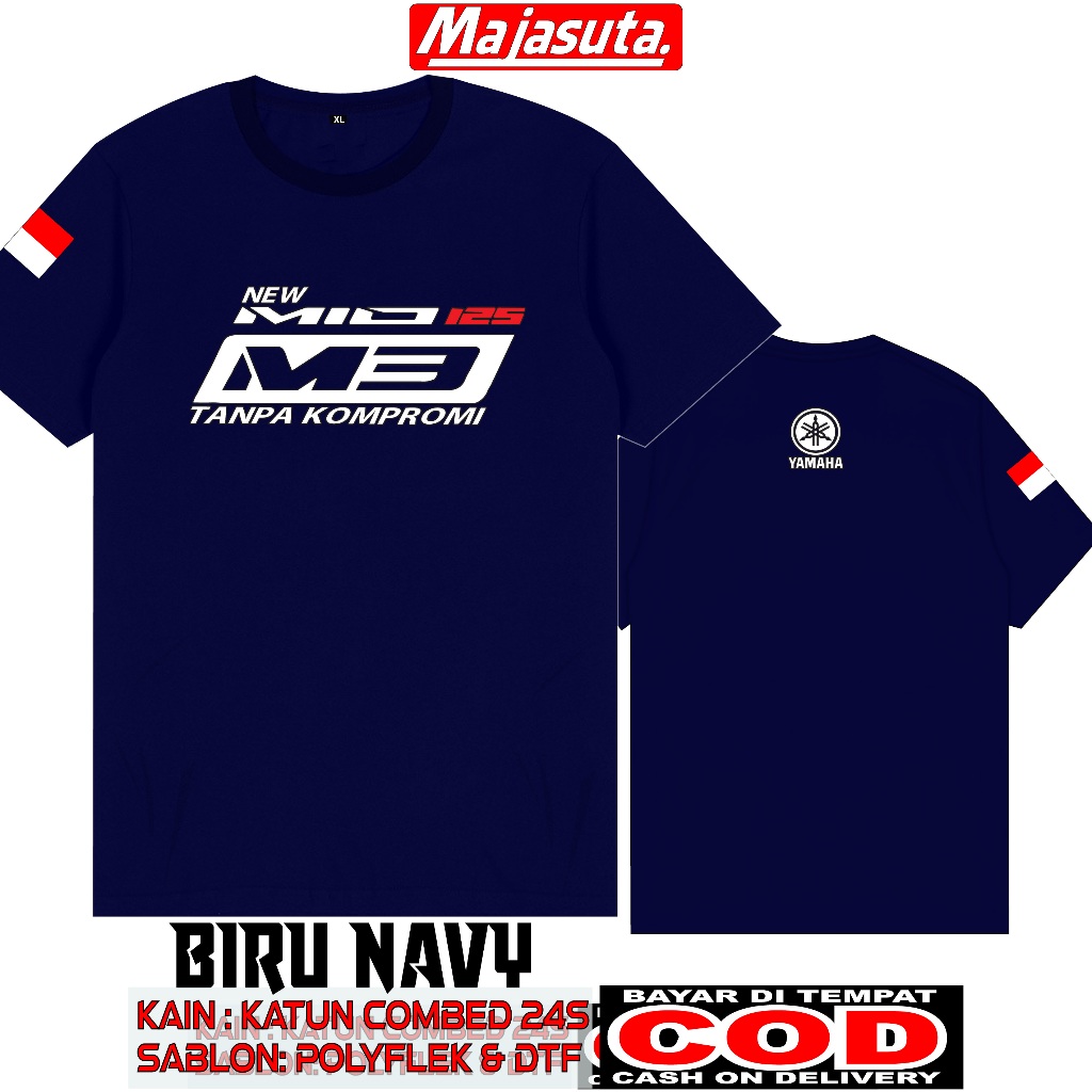 KAOS MOTOR YAMAHA NEW MIO M3 125CC M1 KATUN COMBED 24S TEBAL//BISA COD//KAOS KOMUNITAS//KAOS CLUB//K