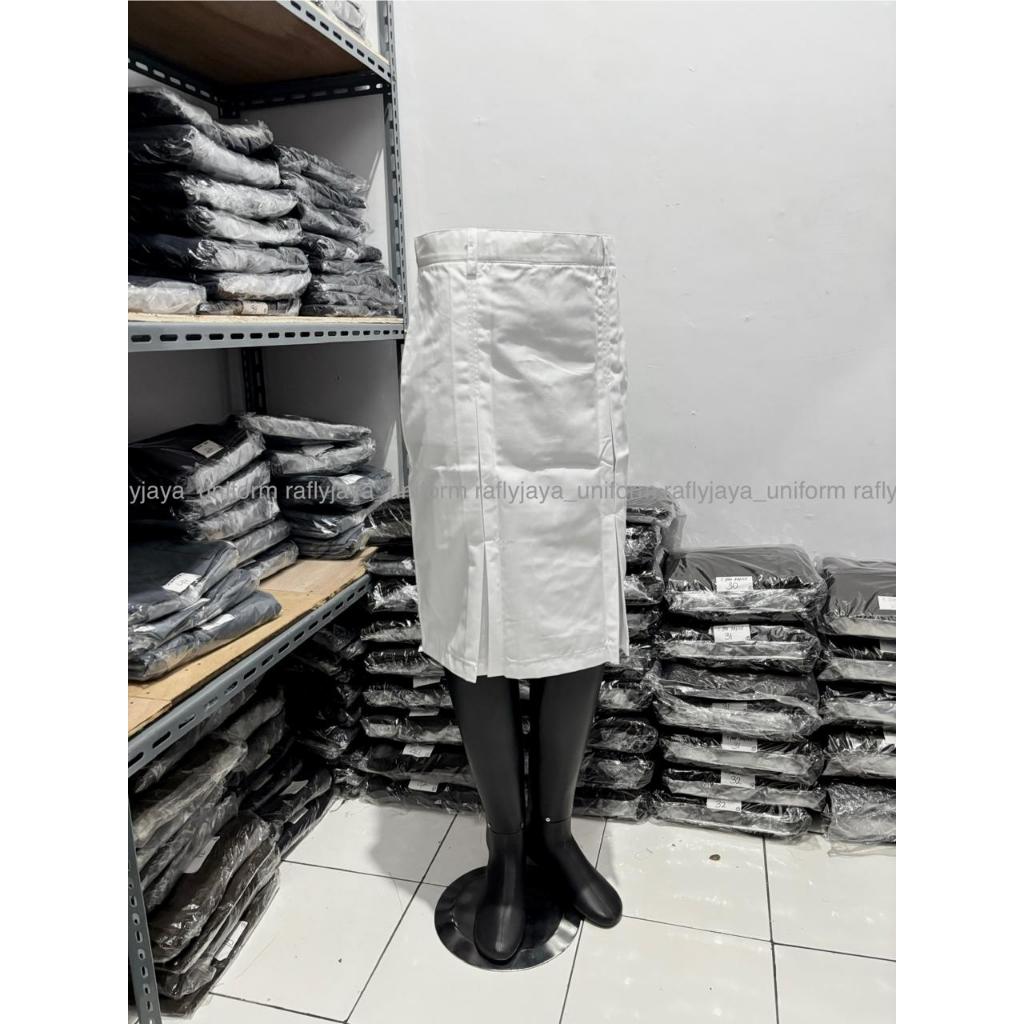 Seragam SMP - Rok Sekolah SMP Putih Span Pendek - Seragam Sekolah SMP - Rafly Jaya