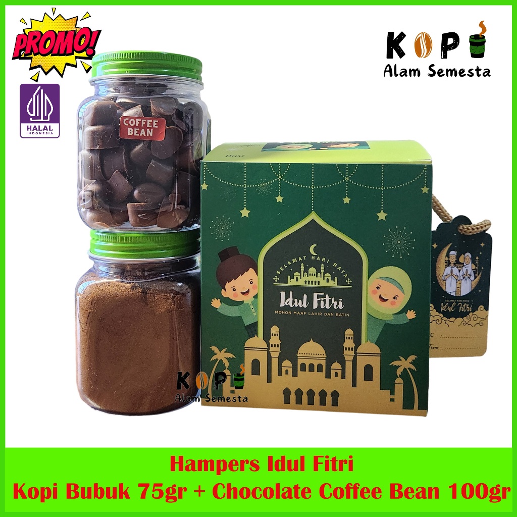 

HAMPERS Idul Fitri / Hampers Lebaran Kopi 75gr + Chocolate Coffee Bean 100gr