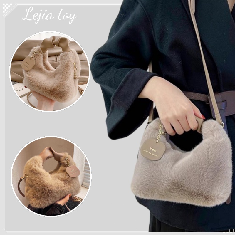 [READY]Tas Selempang Wanita Bulu Korea/Tas Selempang Wanita/ Tas Selempang Berbulu jinjing /Handbag 