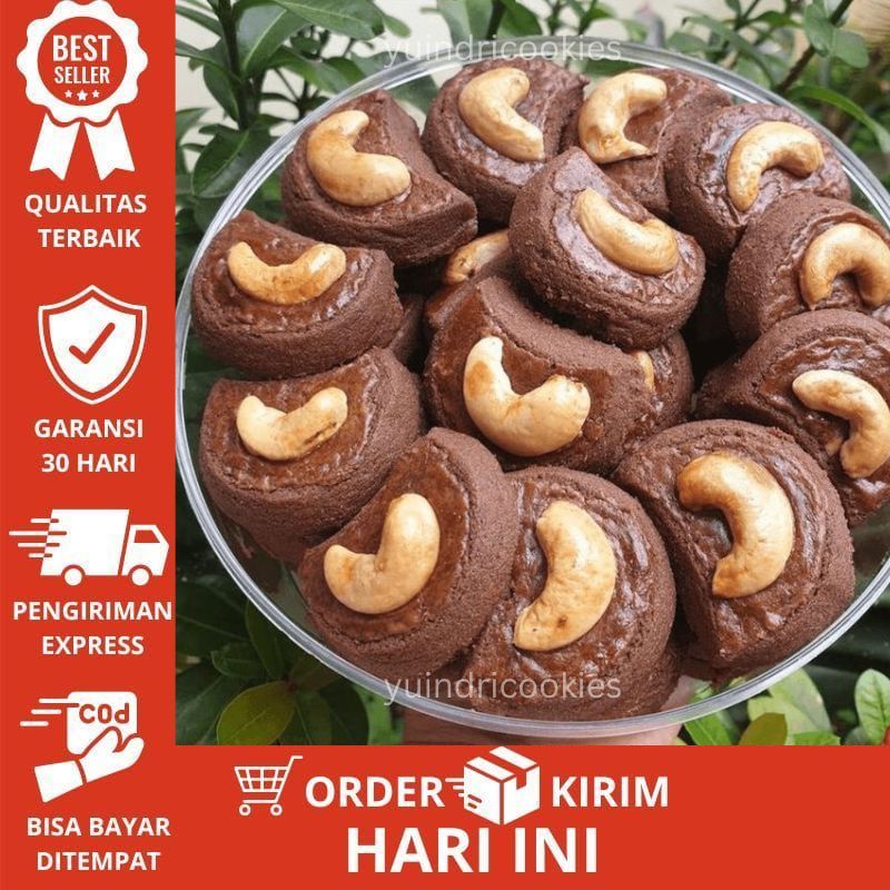 

Chocolate Cashew Cookies | Choco Cashew Nut Cookies | Choco Cashew Cookies | Kue coklat Kacang mede 500 gram (1/2 kg) | Kue kering mede coklat | Kukis Kacang mete | Cookies Coklat Mede