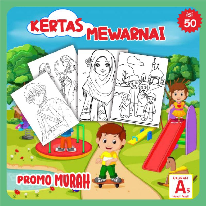 

kertas Mewarnai isi 50 untuk TK/PAUD/SD