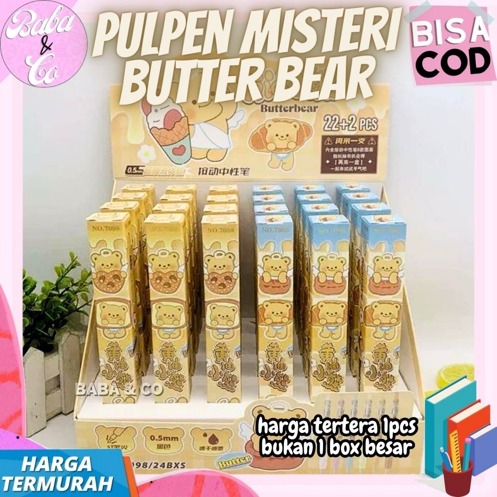 

PULPEN MISTERI BUTTER BEAR LUCU UNIK MYSTERY BOX BUTTER BEAR BERUANG KUNING IMUT PULPEN MISTERI BLIND BOX BUTTERBEAR READY COD