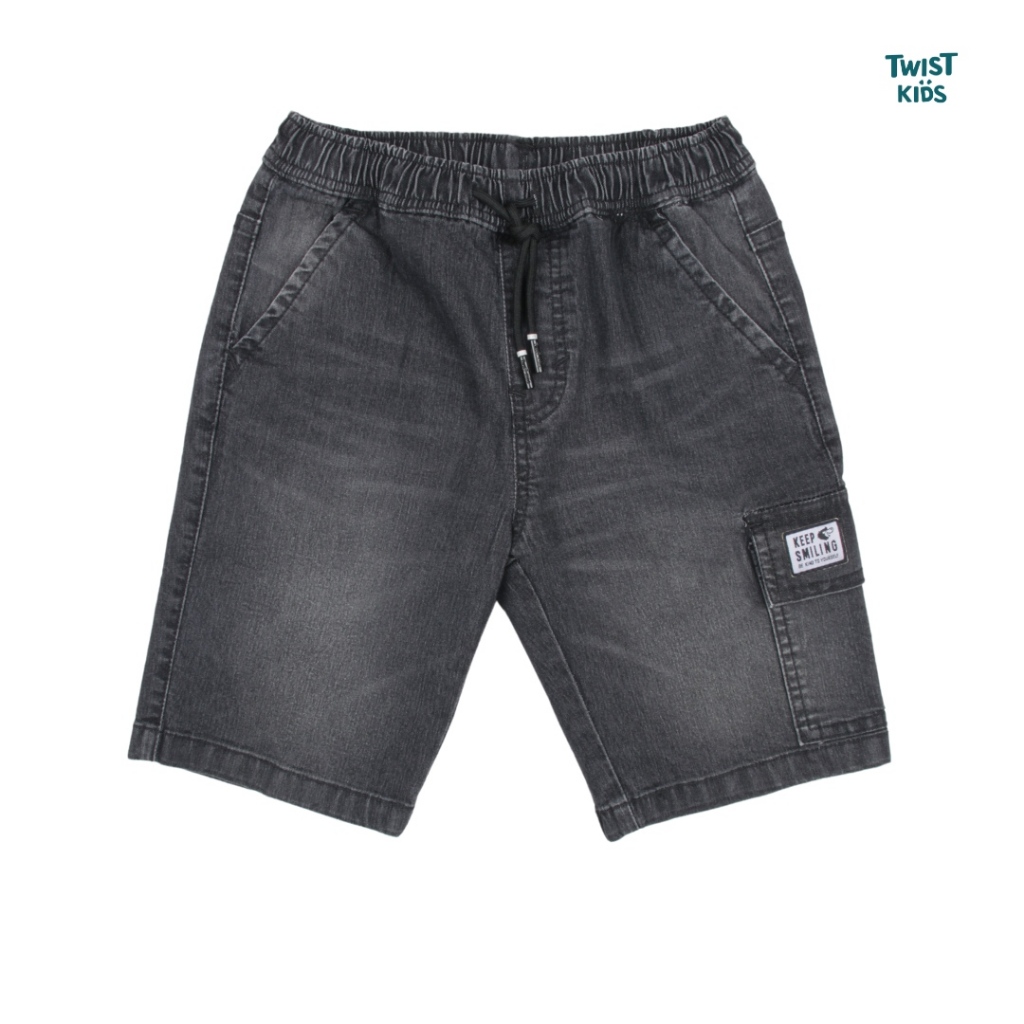 Twist Kids - BEAT C, Alltime Denim Series, Bawahan/Celana Pendek Cargo Jeans Bahan Melar/Stretch Pin