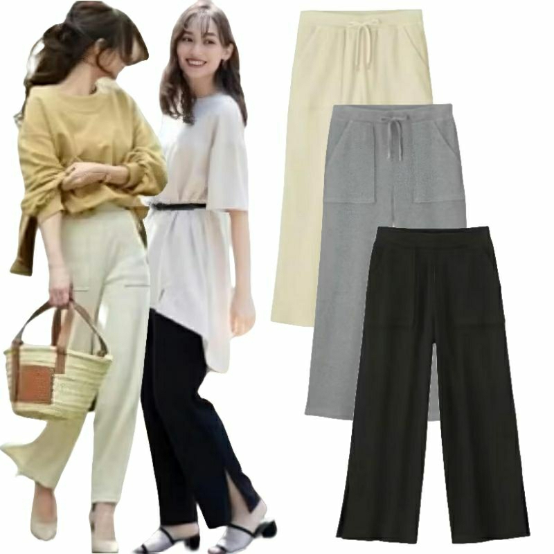 Uniqlo GU Woman Cullotes Pants Rib / Celana Kulot Panjang Rib Wanita Uniqlo GU (XS-XXL)