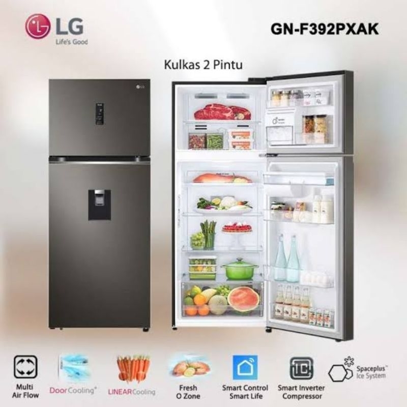 LG KULKAS 2 PINTU BESAR BIG 2 DOOR KULKAS GNF392PXAK