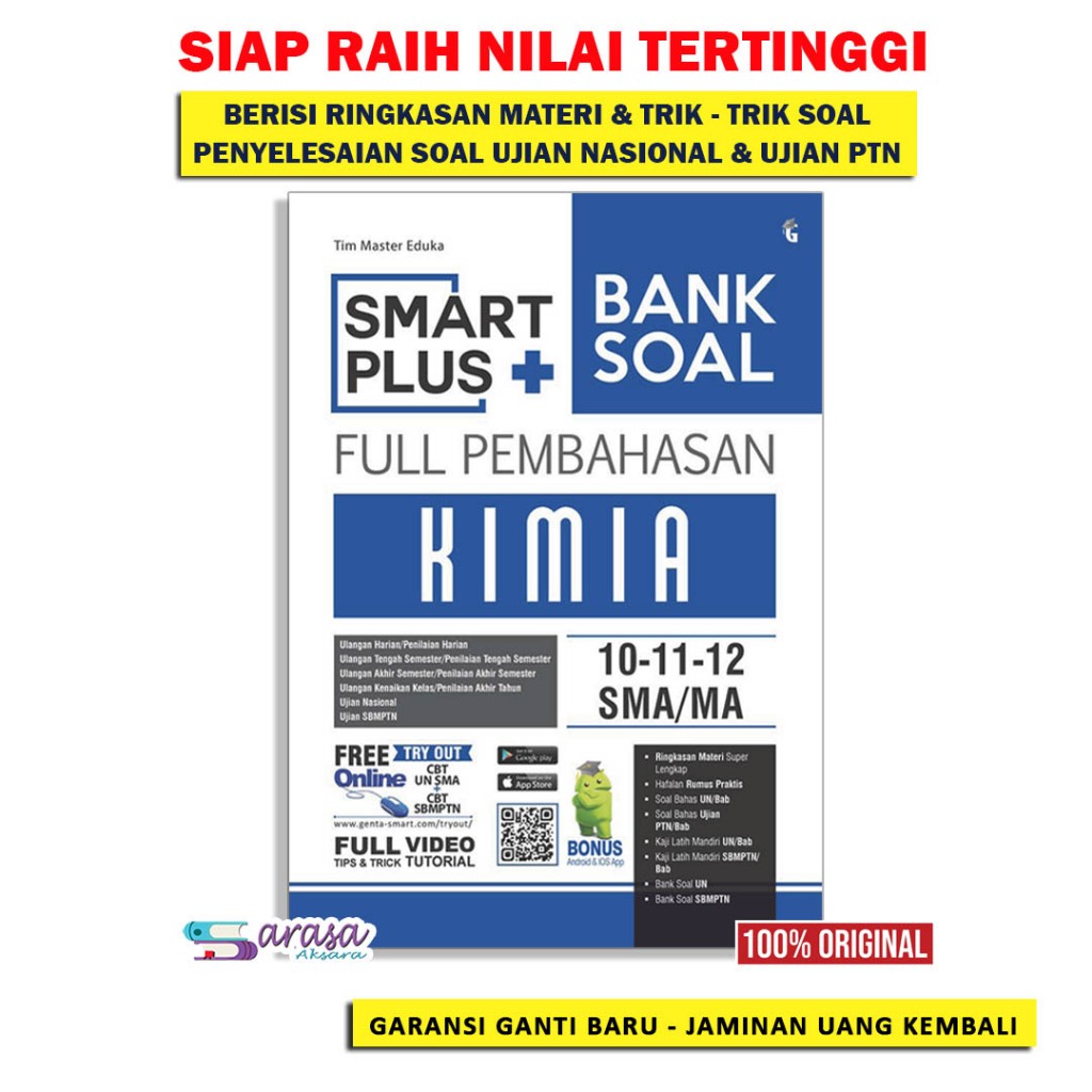BUKU PELAJARAN SMA/MA - SMART PLUS SMA MA BANK SOAL FULL PEMBAHASAN KIMIA 10 11 12