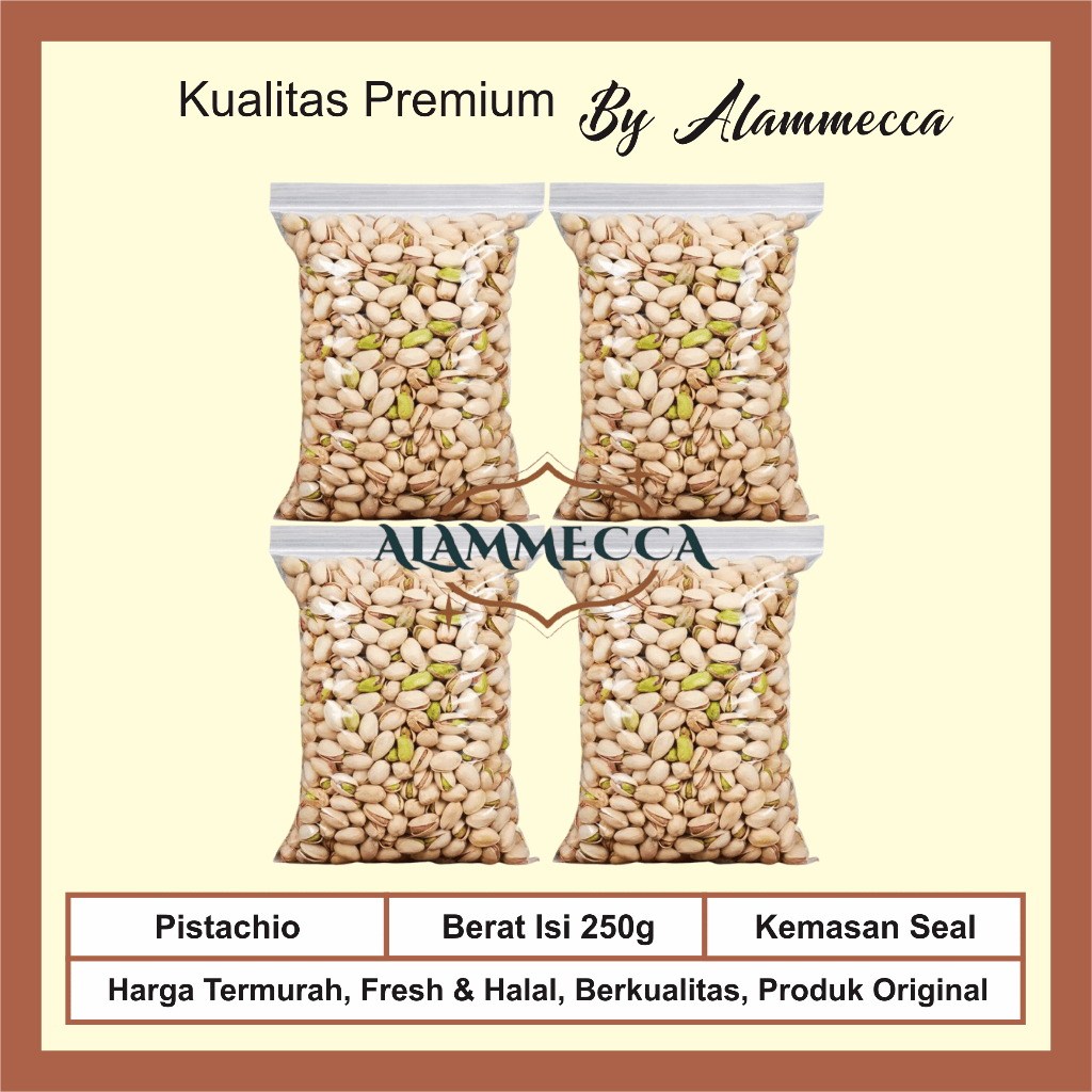 

PISTACHIO 250g, Kacang Fustuk, Fresh Halal Berkualitas By Alammecca