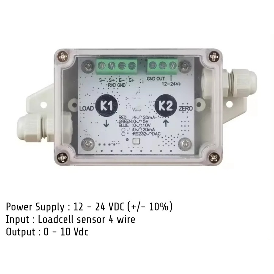 DC 24V Loadcell Transmitter Output 0-10V Load cell Sensor Amplifier Converter 0 - 10 V Vdc