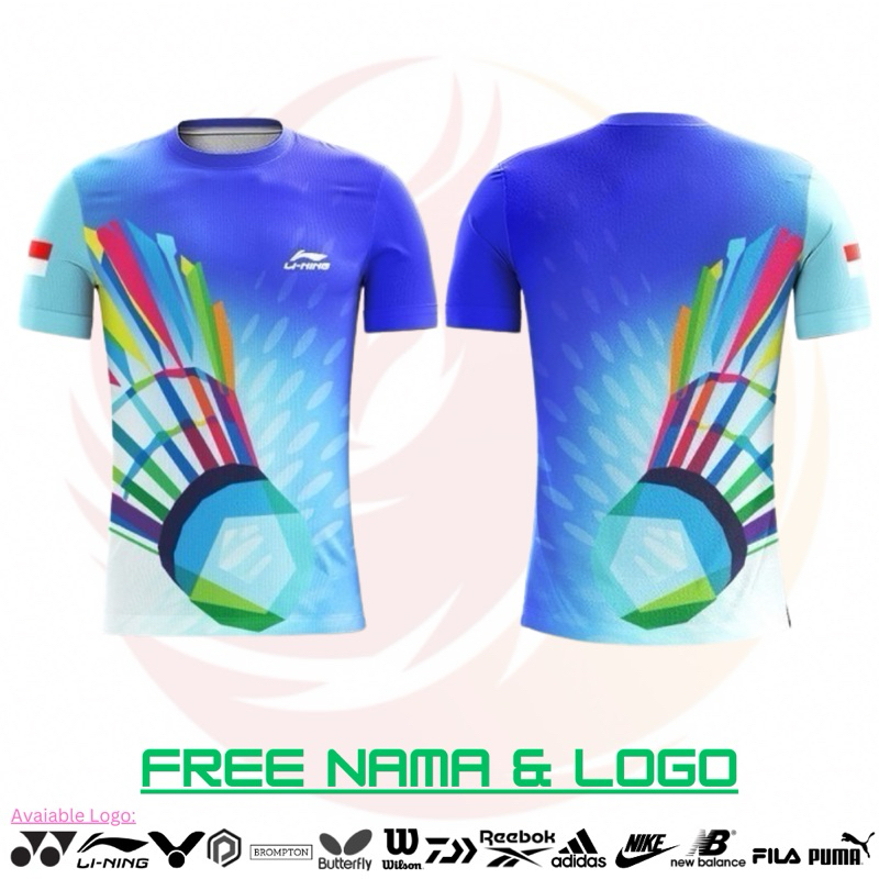 [COD] Baju Kaos Jersey Bulutangkis Badminton Printing Custom Big Size Jumbo SHUTTLECOCK