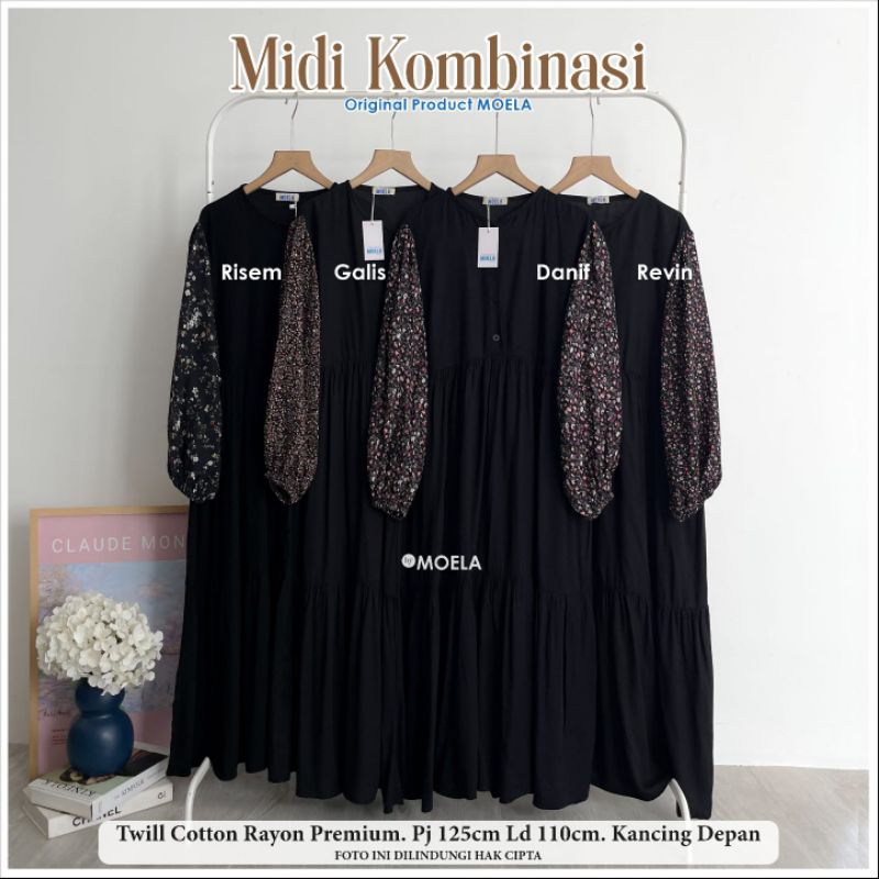 Moela Midi Kombinasi Dress Wanita