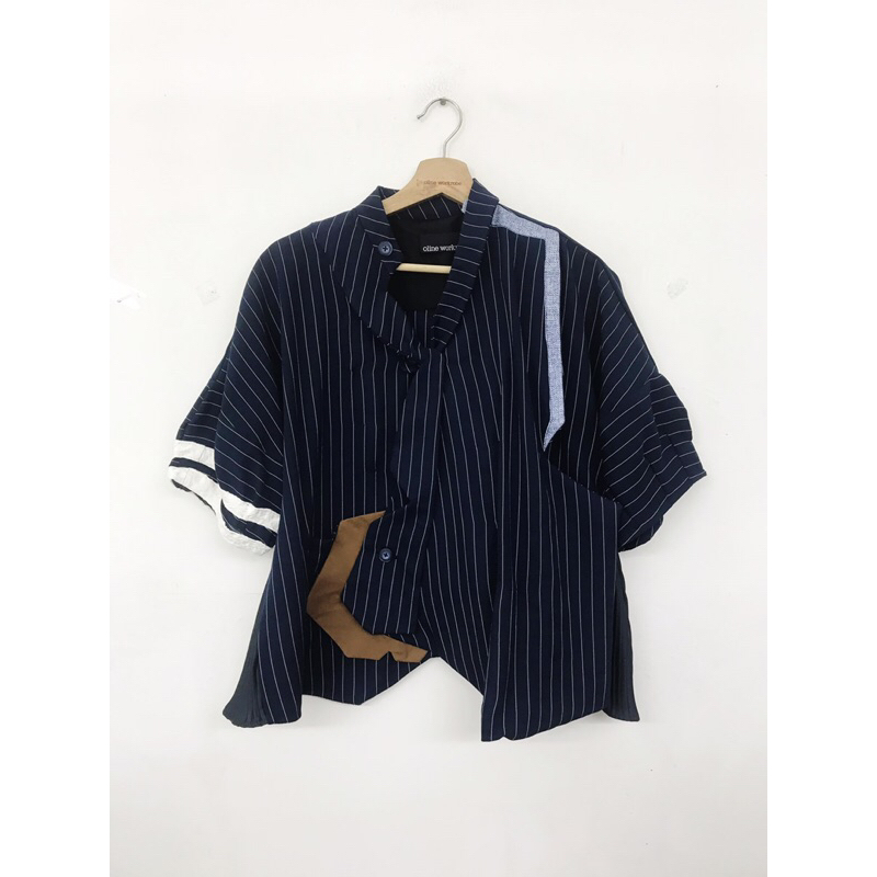OLINE WORKROBE - CHIKAI LITE OUTER IN NAVY STRIPE