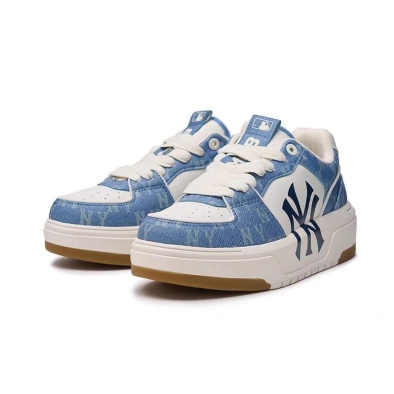 Sepatu MLB Chunky Liner NY Yankees Denim Classis Monogram / MLB Original