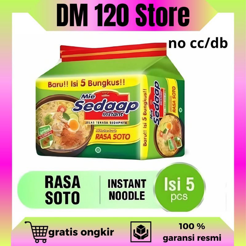 

Sedaap Mie Instant Kuah Rasa Soto Kemasan Bag isi 5