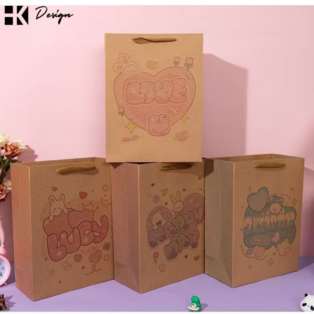 

[615 M ] Paperbag kertas tali motif 32X25.5X11 Tas Kado motif Paperbag Motif Goodie Bag