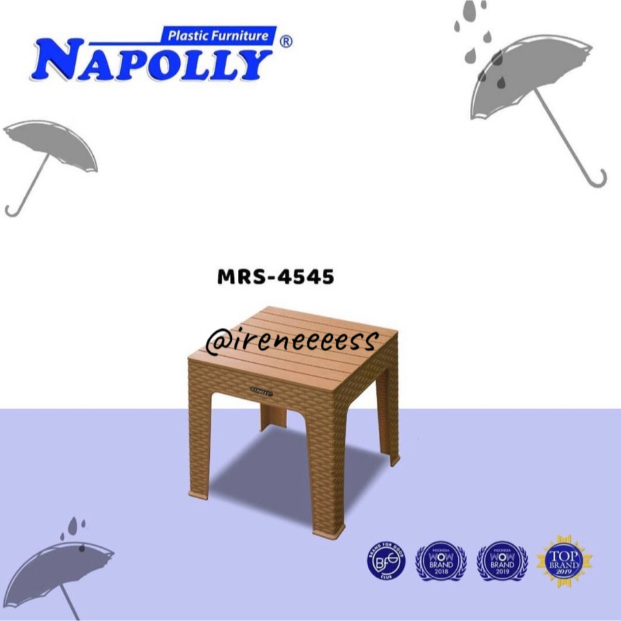 MEJA TAMU PLASTIK NAPOLLY / MEJA MAKAN PLASTIK MAPAN 45