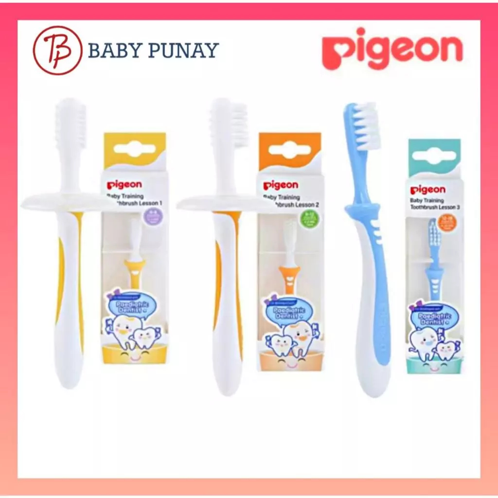 Pigeon Training Toothbrush Lesson 1 2 3 Set Mix /Sikat Gigi Bayi Pigeon