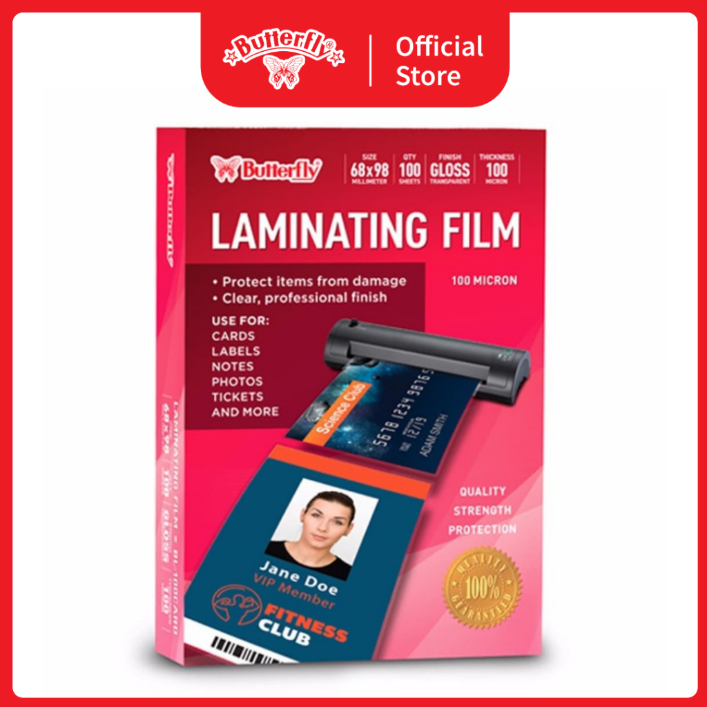 

Butterfly Plastik Laminating Film - Isi 100 / BL-100 (Card / KTP Size)