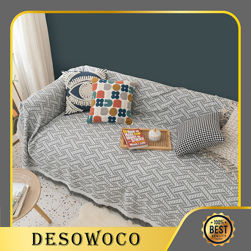 Desowoco Selimut Sofa Nordic Blanket Size 130*180Cm 180*260Cm 180*340Cm - Throw Blanket - Sofa Cover