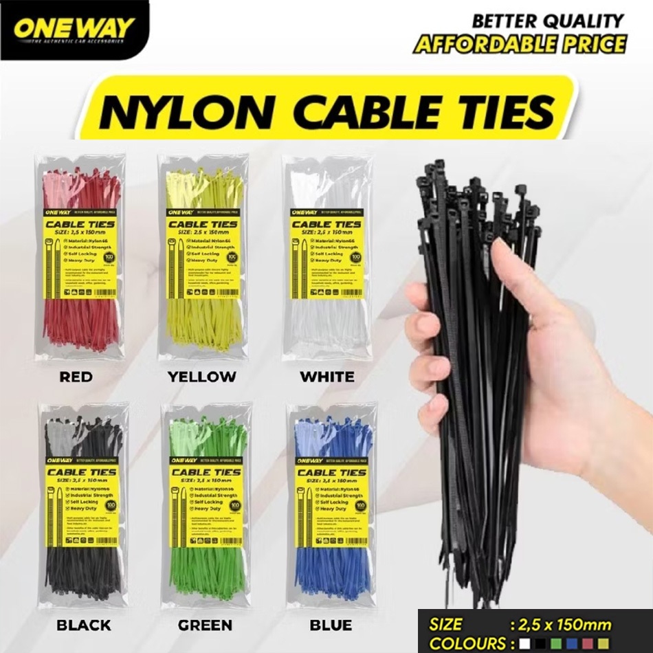 

Kabel Ties Nylon 2,5 x 150mm Isi 100 Pcs Tis Pengikat Makanan Serba Guna One Way