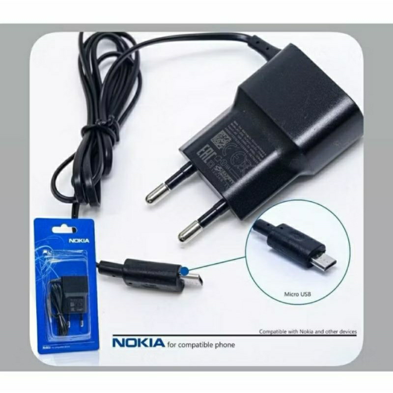 CHARGER CASAN NOKIA 105 150 216 COLOKAN MICRO / AC20E / GEPENG PACK ORI PRESS